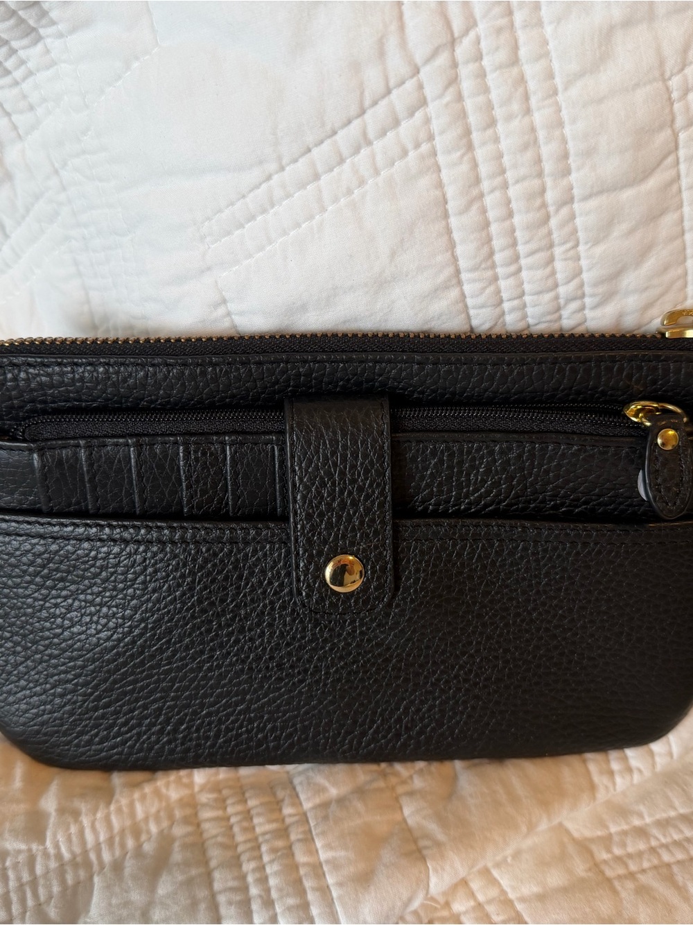 LODIS NWOT Black Pebbled Leather Wristlet and Wallet Set 8x5 - Picture 5 of 10